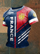 T-shirt à manches courtes design drapeau français pour hommes